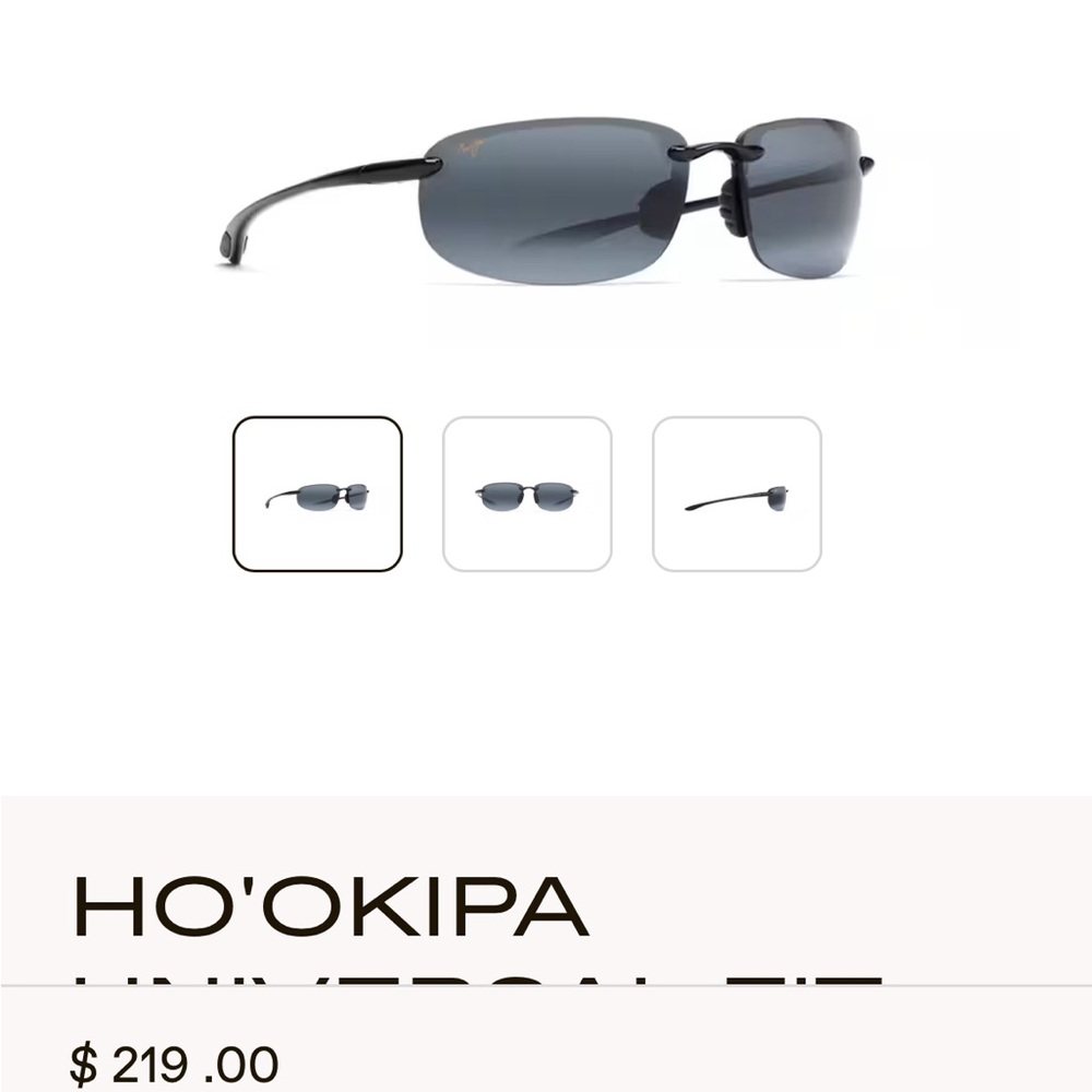 HO'OKIPA UNIVERSAL FIT Polarized Rimless Sunglasses Black - New - Medium